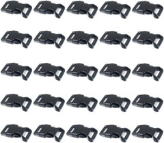 Black Plastic Side Release Buckles for Paracord Bracelets (5/8 Inch, 50 Pack)