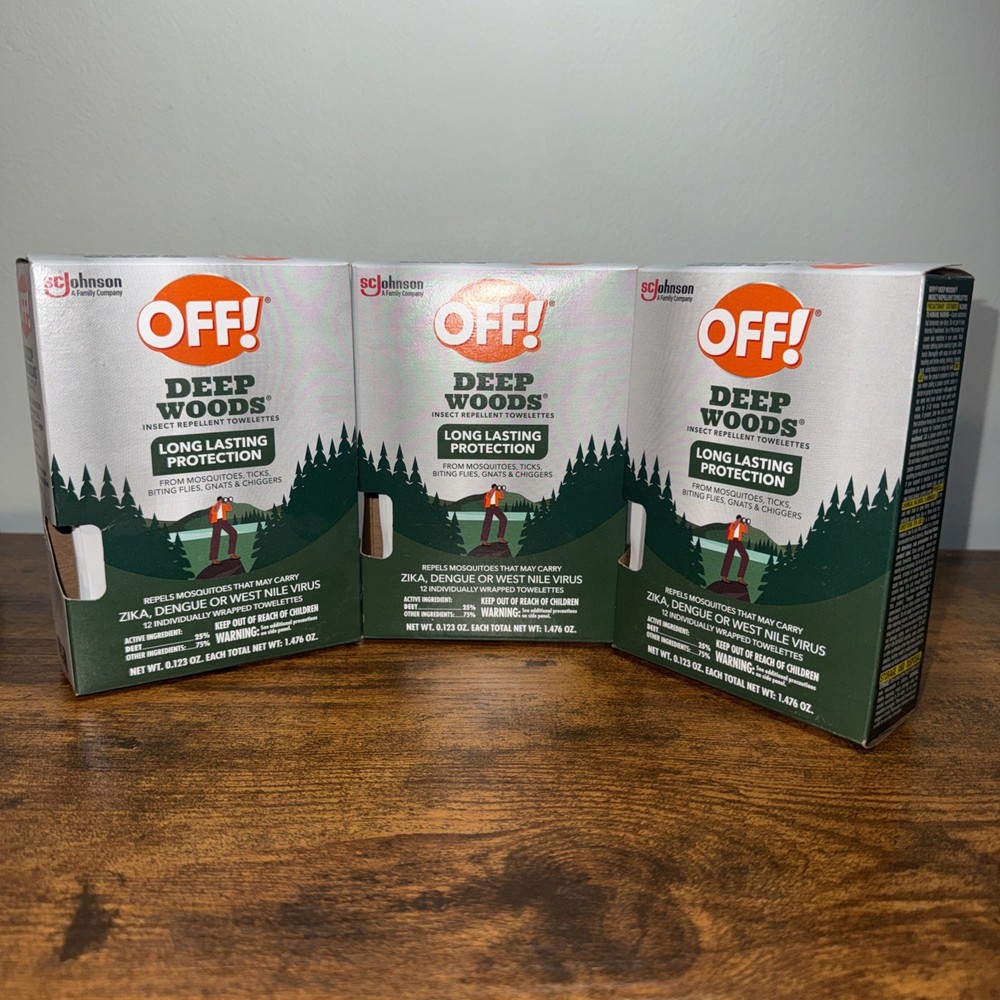 3 OFF Deep Woods Mosquito Insect Repellent Wipes Long last Towelette 12pk Each