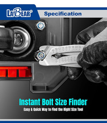 LABEAR Bolt Size Finder Tool Keychain, SAE and Metric 5/16 Inch to 1 Inch 8 to 2