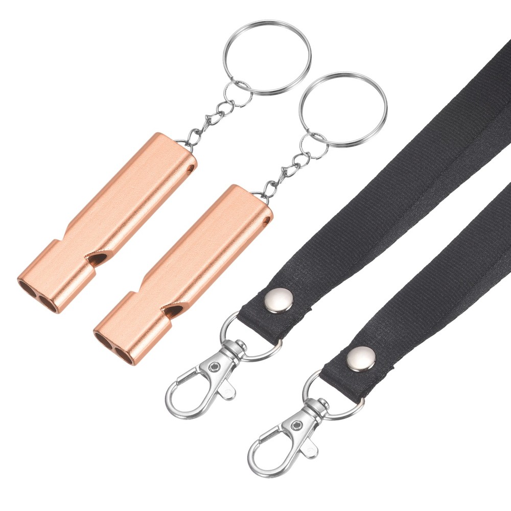 Emergency Whistle, 2 Pcs & Rose Gold/Pink – Fitting for (Outdoor Camping/Hiking)