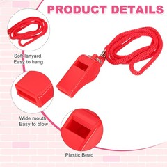 Plastic Whistles with Lanyard, 36 Pcs&3 Colors-Fitting for (Coaches/Referee)