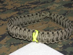 *paracord «support our troops» chocker yellow ribbon military 550 king cobra 16″