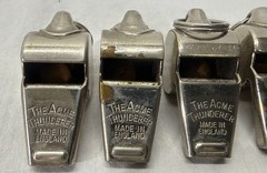 VINTAGE WHISTLE LOT OF 12 THE ACME THUNDERER – Umpire Referee 70s