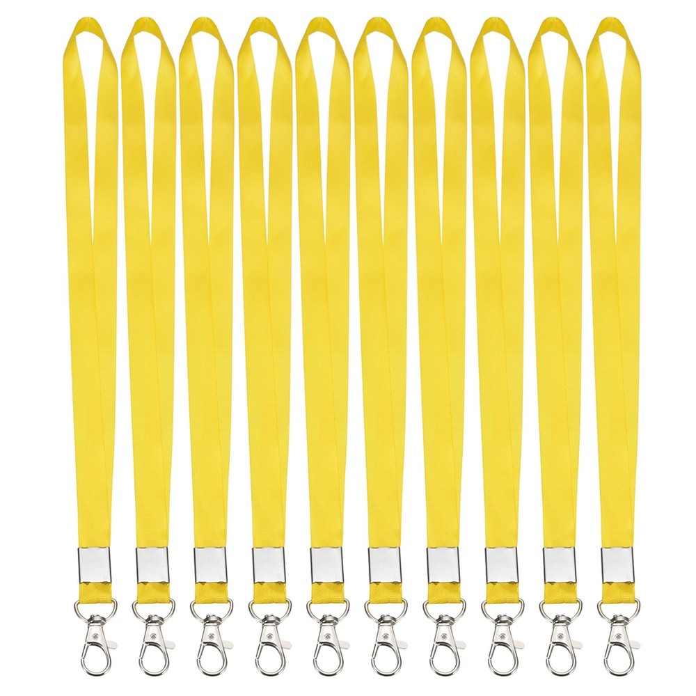 10Pcs 16.9″ Polyester Flat Lanyard with Lobster Clasp for Wallet, Yellow
