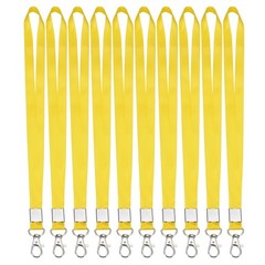 10Pcs 16.9″ Polyester Flat Lanyard with Lobster Clasp for Wallet, Yellow
