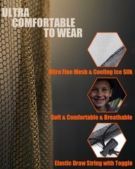 AWEWEI Mosquito Head Net 2pk Blue Black Ice Silk Cooling