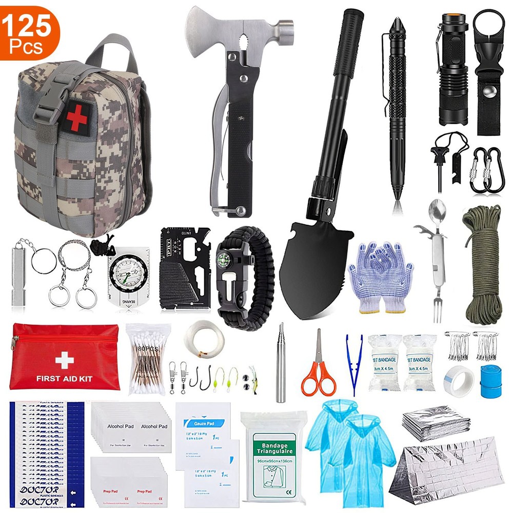 125PCS First Aid Kit Emergency Survival Tool Travel Bag Emergency Camping Gear