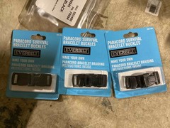 Lot of 3 Everbilt Paracord Survival Bracelet Buckles Black DIY Craft Kit