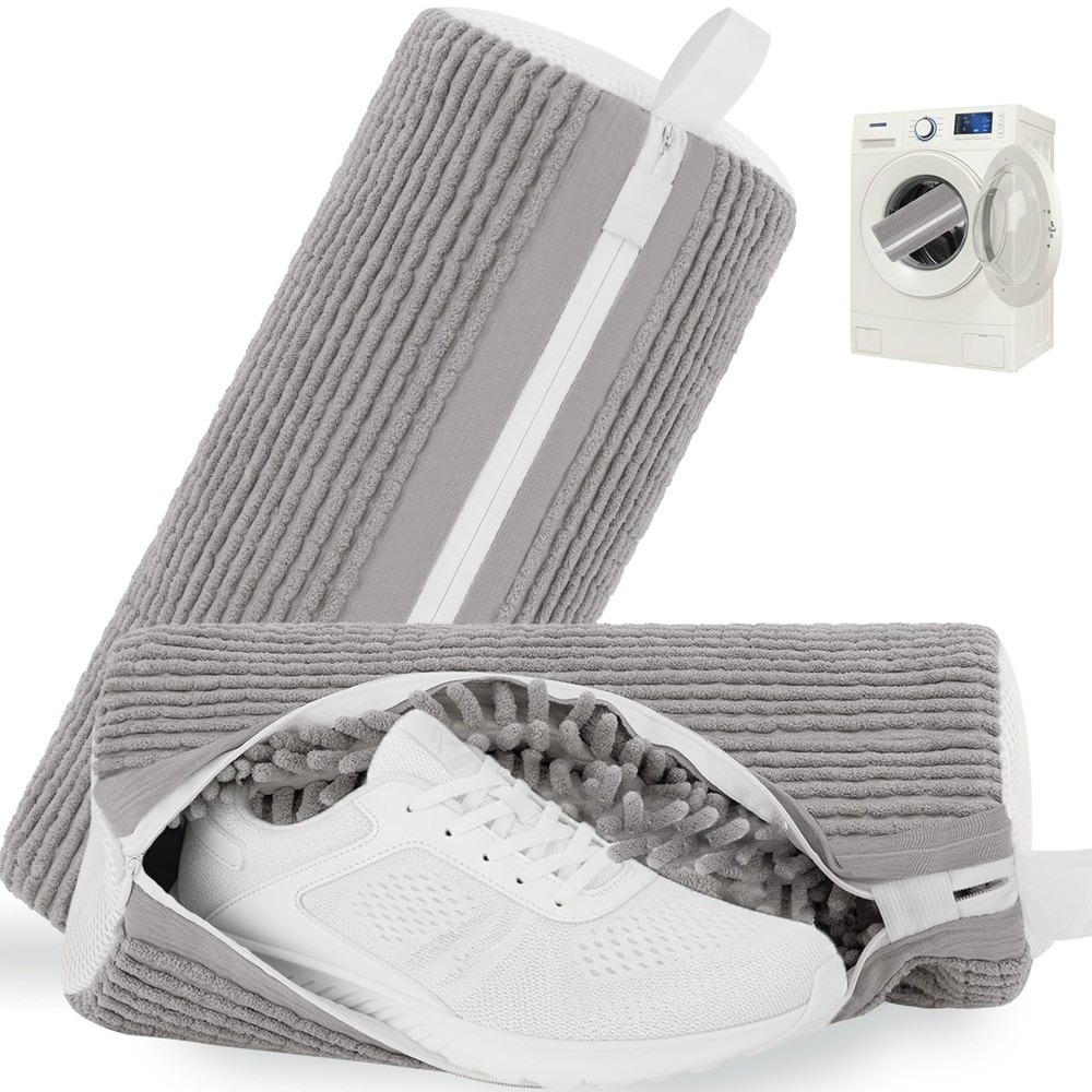 Shoe Washing Machine Bag Laundry for Washer and Dryer Light Gray