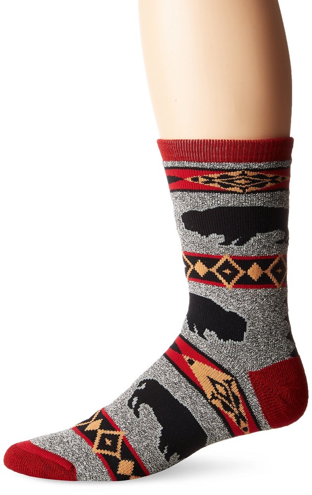 For Bare Feet Men’s FBF Originals Wildlife Large, Buffalo Blanket Motif