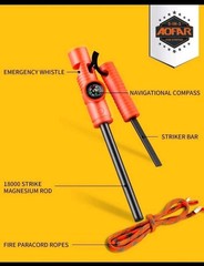Fire Starter AF-381 Fire Steel 5-in-1 for Camping Hiking Hunting Backpacking