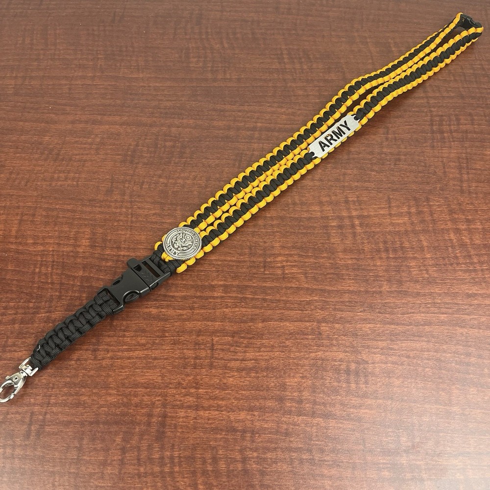 550 Paracord Neck Lanyard Keychain US Army Concho 22” Whistle Buckle Release