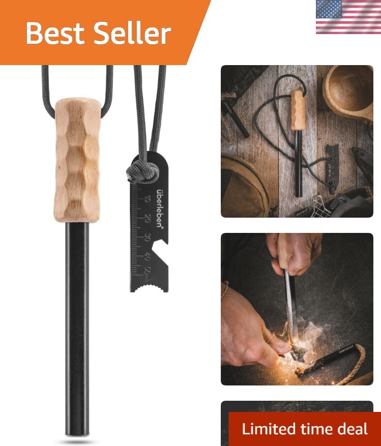 Waterproof Kräftig Fire Starter – 20K Strikes with Paracord Lanyard and Striker