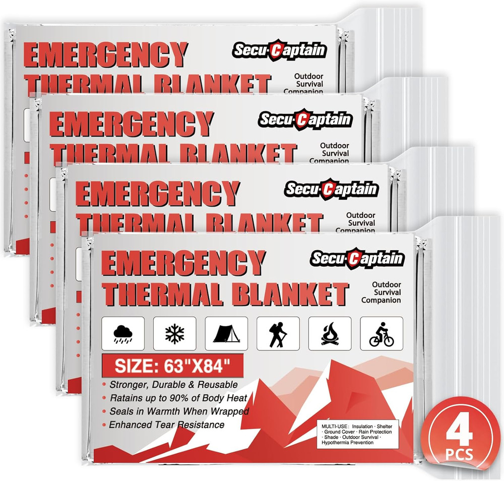 Survival Emergency Thermal Blankets: Extra Large 84” X63” 4/10/25/30/50/75/100 P