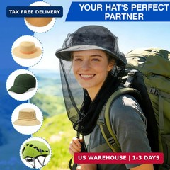 2 Pack Mosquito Head Net for Insects, Fly & Bug & Bee Protection | Ultra Large &