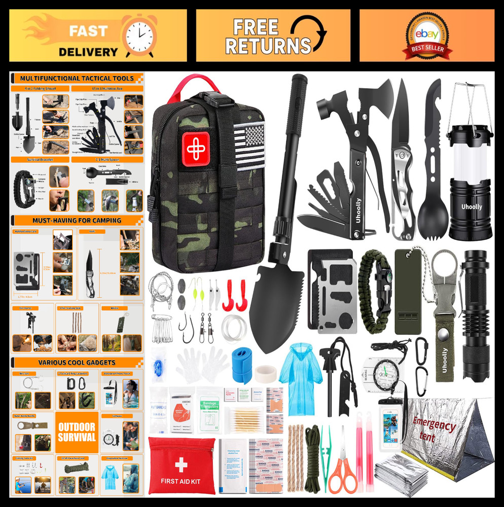 Emergency Survival Kit 252 pcs – Mini First Aid Gear for Car, Home, Outdoor Adve