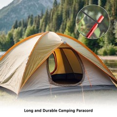 1PCS 4 mm 10FT Guyline Camping Paracord 7 Strands for Camping Tents, Black