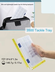 Hlotmeky Tackle Box Small Fishing Organizer 2 Pack 3500 Clear, 2
