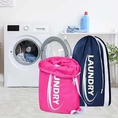 Sylfairy 2 Pack XL Laundry Bag with Strap,Heavy X-Large, Rose red+Navy blue