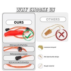 3/4 Pcs Emergency Whistle – Super Loud Survival Whistle with 4 Pcs RedBlue