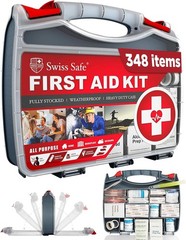 Swiss Safe 2-in-1 First Aid Kit for Car, Travel & Home, Large Hardcase