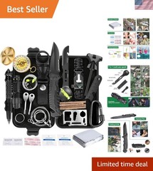 Compact 35 in 1 Survival Kit: Essential Tools for Camping & Hiking Adventures