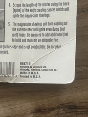 Fire Starter Magnesium striker blade included Prepper Backpacking