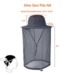 Men Women Mosquito Net Hat Anti Bug Head Netting Bucket Sun Fishing Mesh Bee Cap