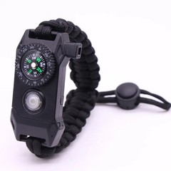 Fashion Men Outdoor LED Light Survival Umbrella Rope SOS Bracelet Emergency.