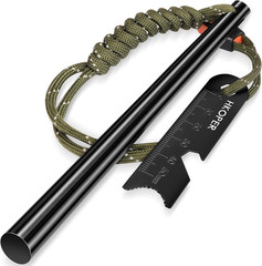Ferro Rod Fire Starter with Striker, Flint and Steel Fire Starter, 6″ X 3/8″ Sur