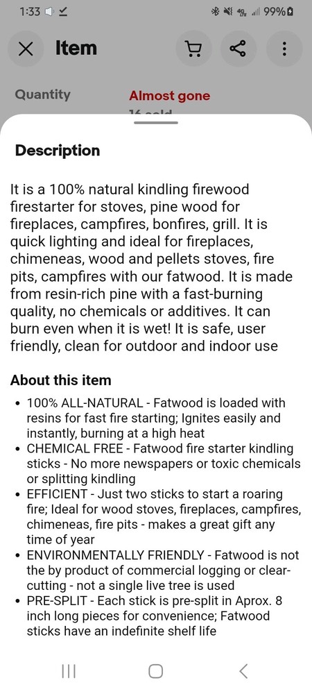 Fatwood Fire Starter