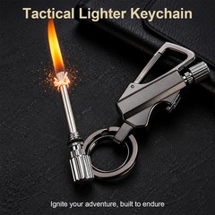 Permanent Match Infinity Lighter w/ Multitool Keychain 2 in 1 Lighter Pipe Metal