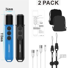 Loud Rechargeable Electronic Whistle Set of 2 – 125dB, IPX5 Waterproof, Type-C C