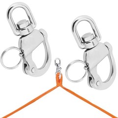 2 Pack Swivel Eye Snap Shackle 316 Stainless Steel Marine Sailboat Quick Hook