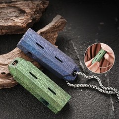 Titanium Alloy Double Tube Survival Whistle EDC Outdoor Loud Pendant Keychain