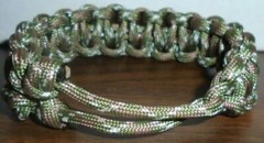 Slip On Bracelet 550 Paracord Cobra Weave Woodland Camo Adjustable Hand Made