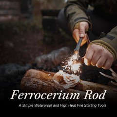 1 Pack Ferrocerium Rod Fire Steel,1/2×6 Inch Ferro Rod Fire Starter,Camping F…