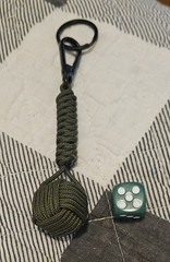 275 Paracord Dice Core Decorative Monkey’s Fist 4-1/2 Inches Long, Key Fob/Chain