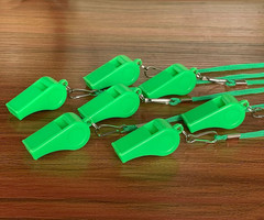 20 Pcs Plastic Loud Whistles with Lanyard for Referee Coaches Basketball Footbal