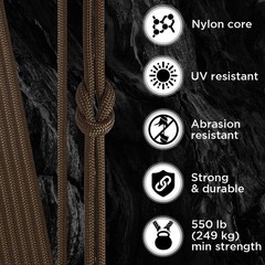 Teceum Paracord Type Iii 550 Copper Brown 1000 Ft 4Mm Tactical Rope Mil-Spec