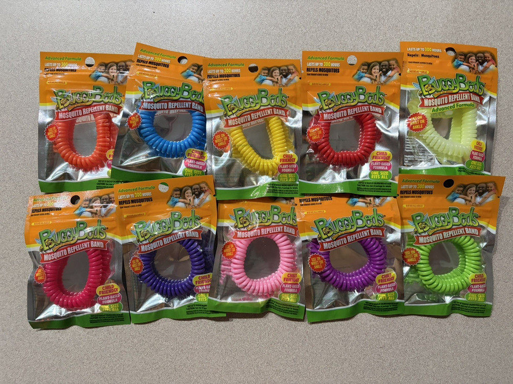 160 Buggy Bands Repellent Wristbands Random Color Lot