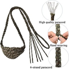 Paracord Balearic Shepherd Sling, 63 Inch Handcrafted Braided Slingshot, Roman