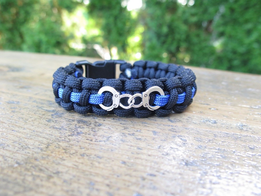 Thin blue line para cord bracelet