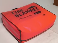 Lab Safety Supply 49316 Fire Blanket, Wool, Gray, Wall Mount Case, 80″ L x 64″ W