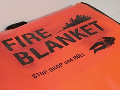 Lab Safety Supply 49316 Fire Blanket, Wool, Gray, Wall Mount Case, 80″ L x 64″ W