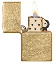 Zippo Armor Tumbled Brass Windproof Pocket Lighter, 28496
