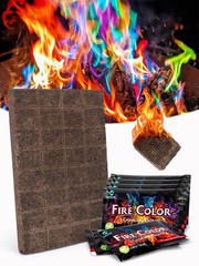 Fire Color 6 Pack & Fire Starter 32 Cube Set, Fire Color Changing Packets