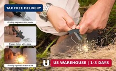 Magnesium Fire Starter Waterproof Fire Steel,4 Pack | Survival fire Striker Kit
