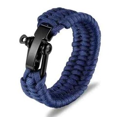 Men’s Outdoor Camping Survival Parachute Rope Paracord Bracelet Stainless Steel