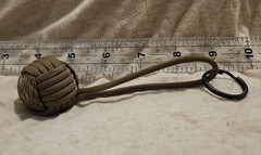 550 Paracord 1″ Pinball Decorative Monkey’s Fist 5″, Key Fob/Chain